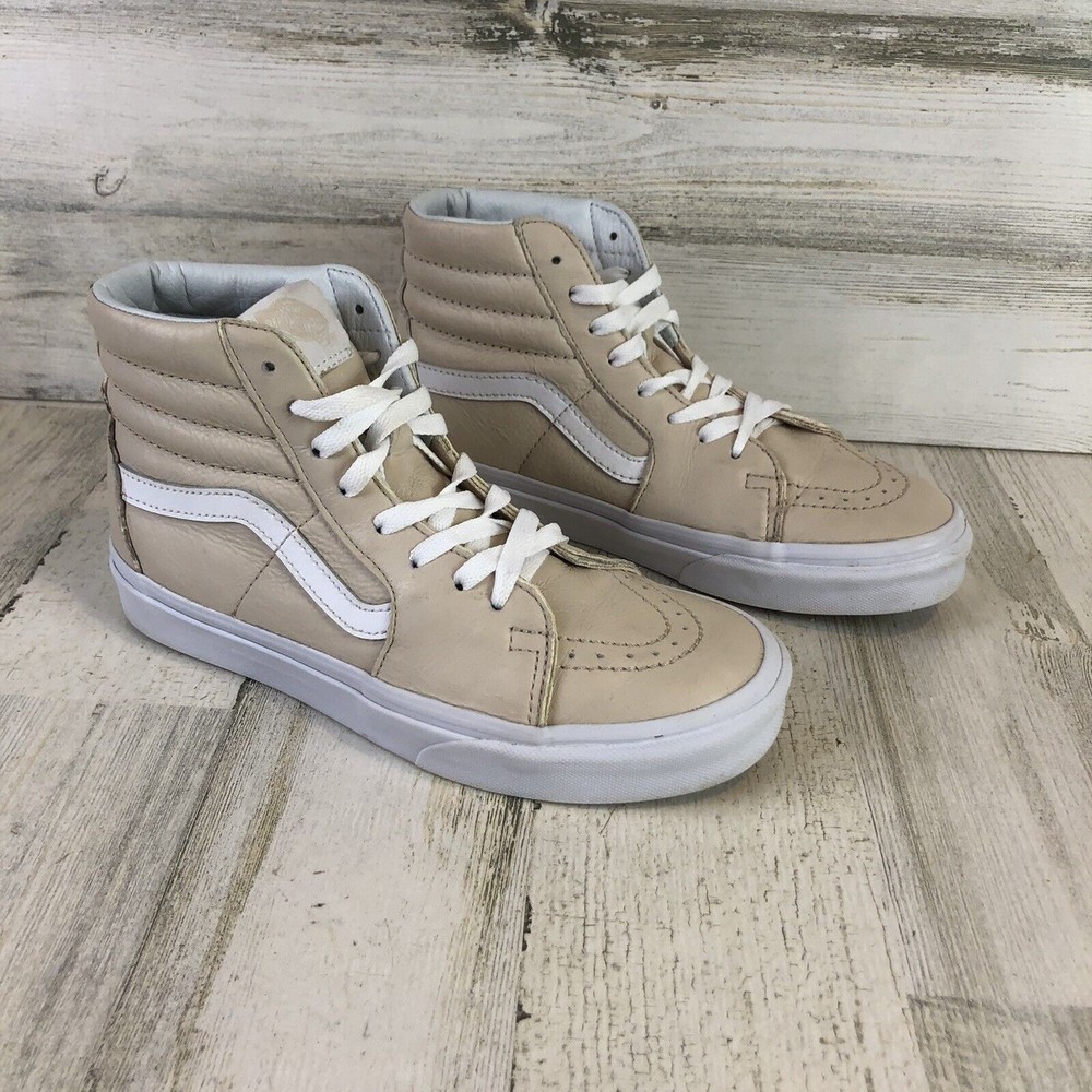 Vans Beige and White High-Top Sneakers